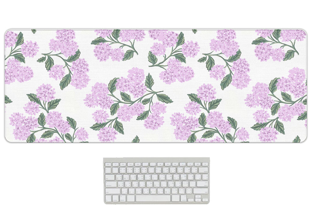 UTELKA Blue Desk Mat, Flroal Desk Matt for Desktop Mouse Pad 31.5x11.8
