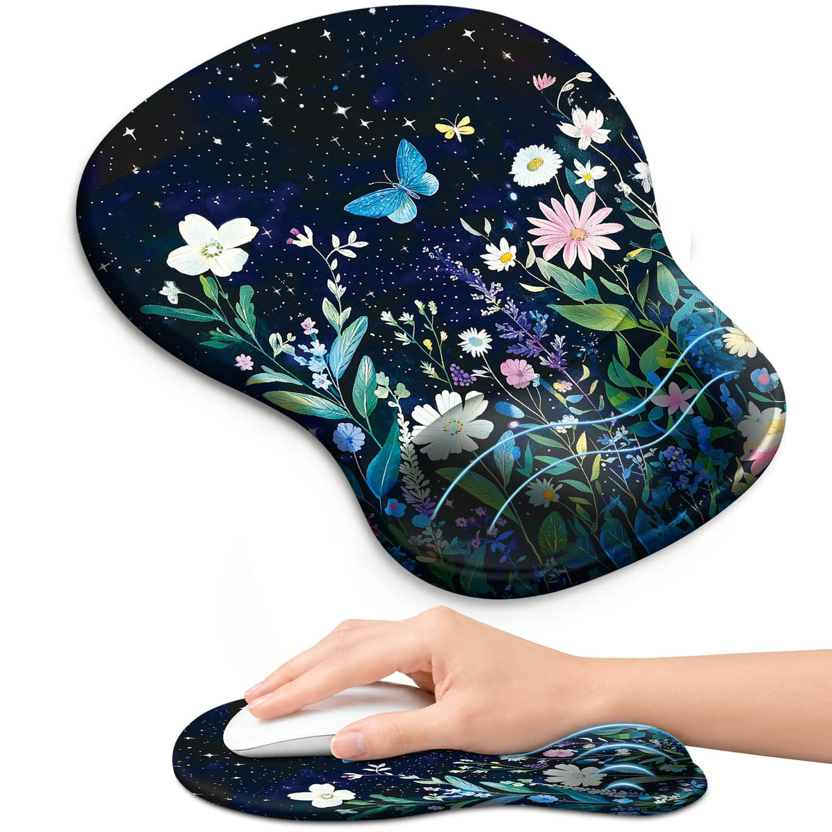Ergonomic Mouse Pad with Wrist Rest, Gel Wrist Support, Black