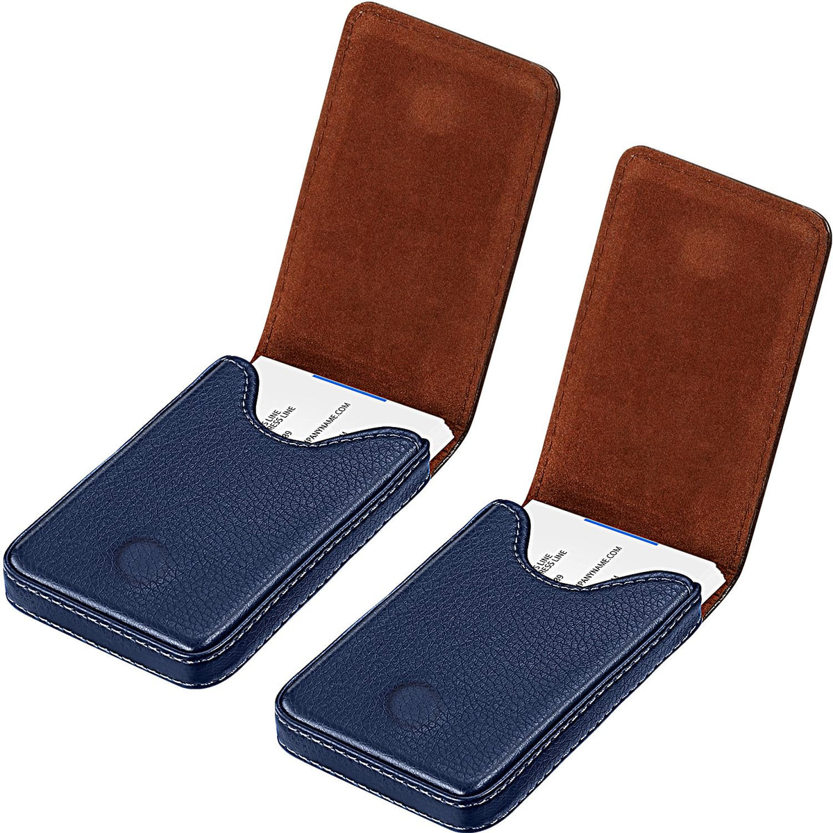 Outus 2 Pcs Business Card Holder Wallet PU,Black and Coffee,Classic