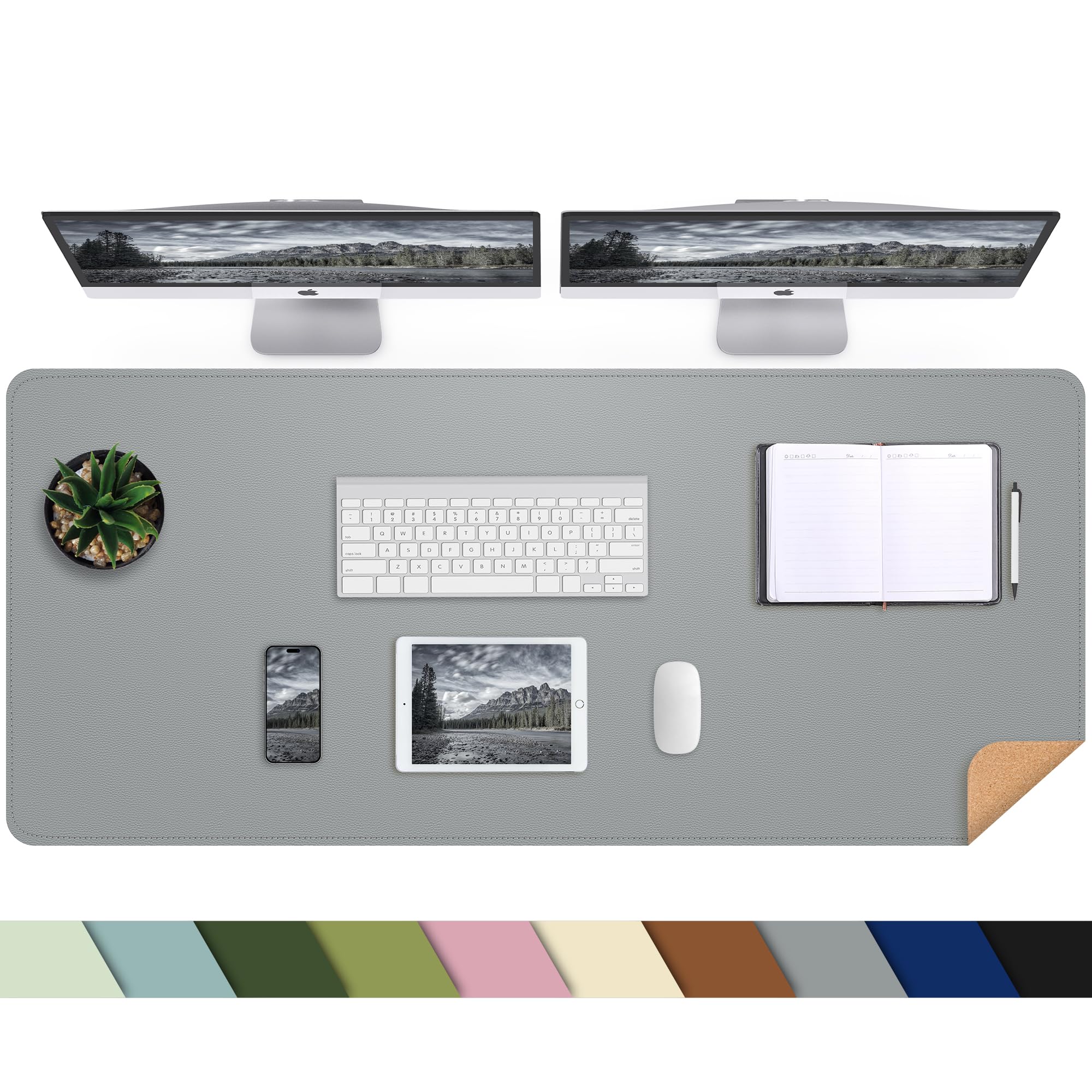 AFIING Large Desk Mat, 47" x 17", Black