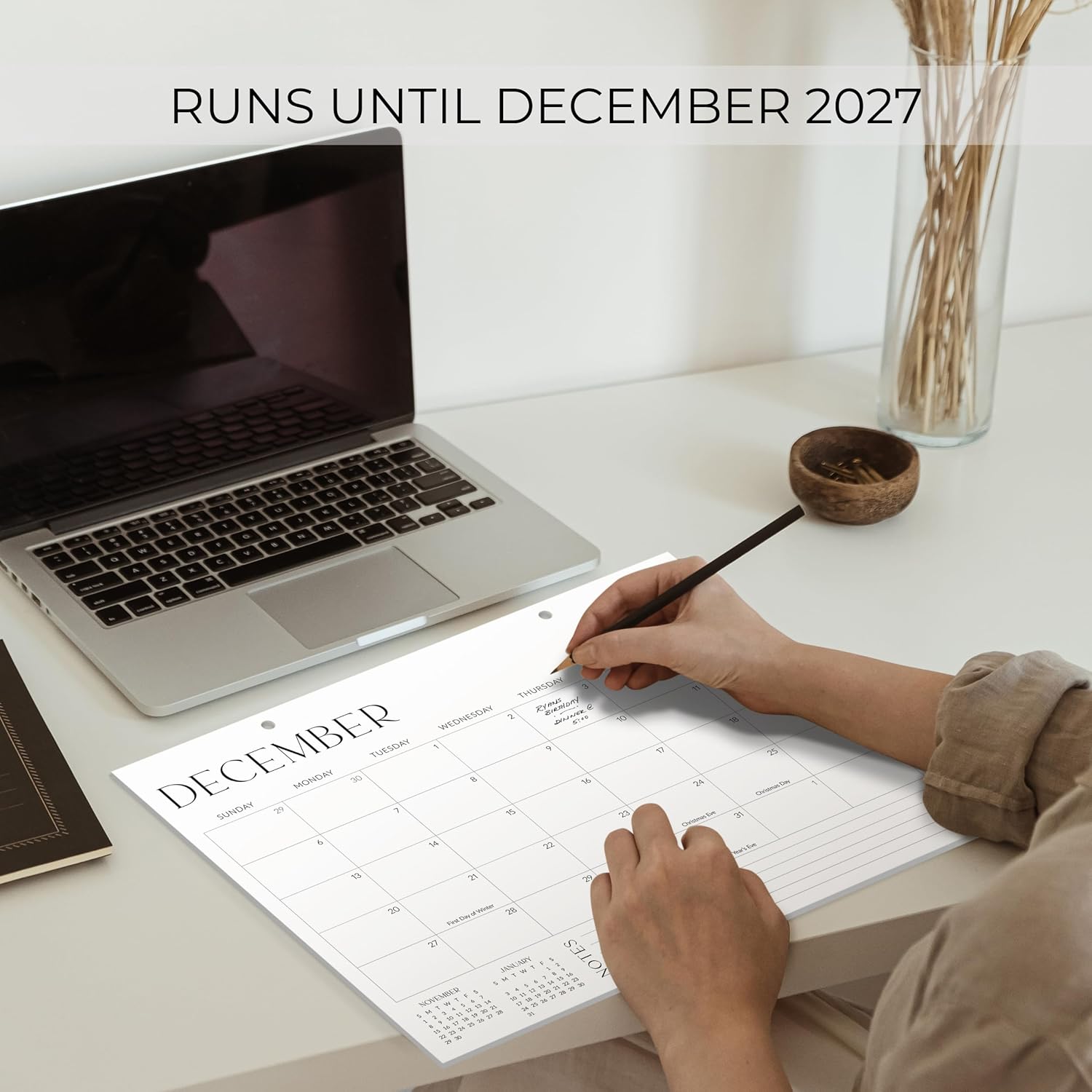 Aesthetic 2026-2027 Desk Calendar - Runs From June 2026 Until December 2027