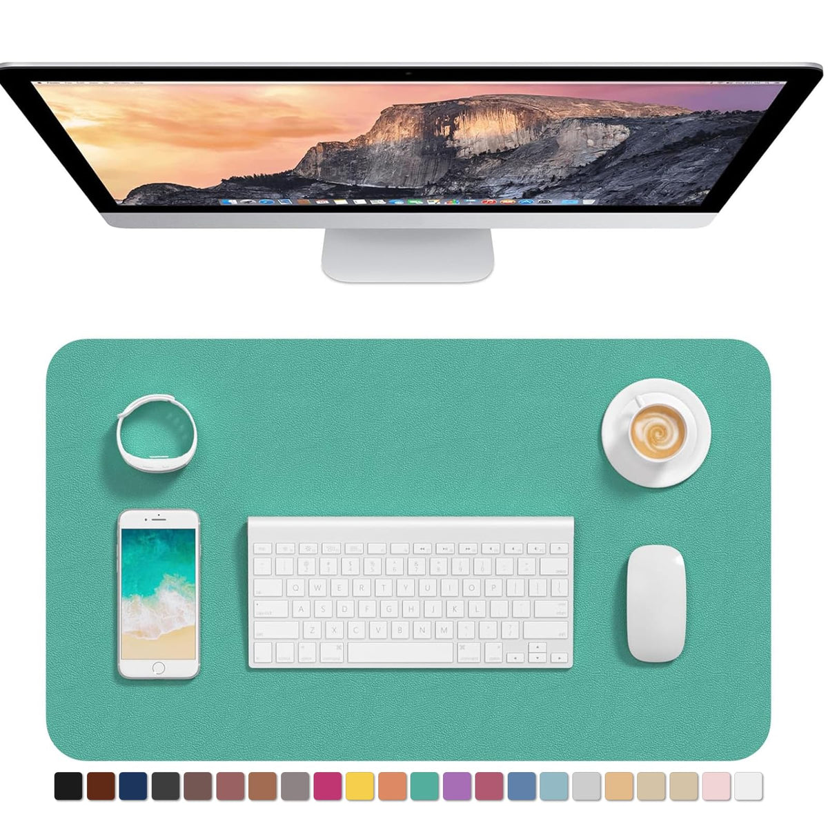 Hsurbtra Desk Pad, 30" x 14" PU Leather Desk Mat, XL Extended Mouse Pad, Waterproof Desktop Blotter Protector, Non-Slip Ultra Thin Large Laptop Keyboard Writing Mat for Office Home, Pink