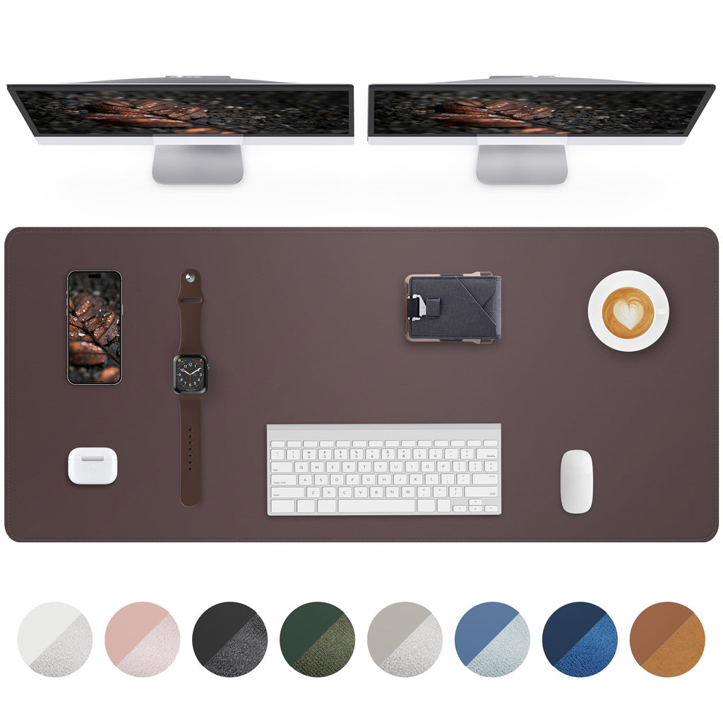 AFIING Large Desk Mat 55" x 24" - PU Leather Desk Pad Protector, Waterproof Non-Slip Extended Mouse Pad for Office Desk, Keyboard, Laptop and Home Workspace (Black)