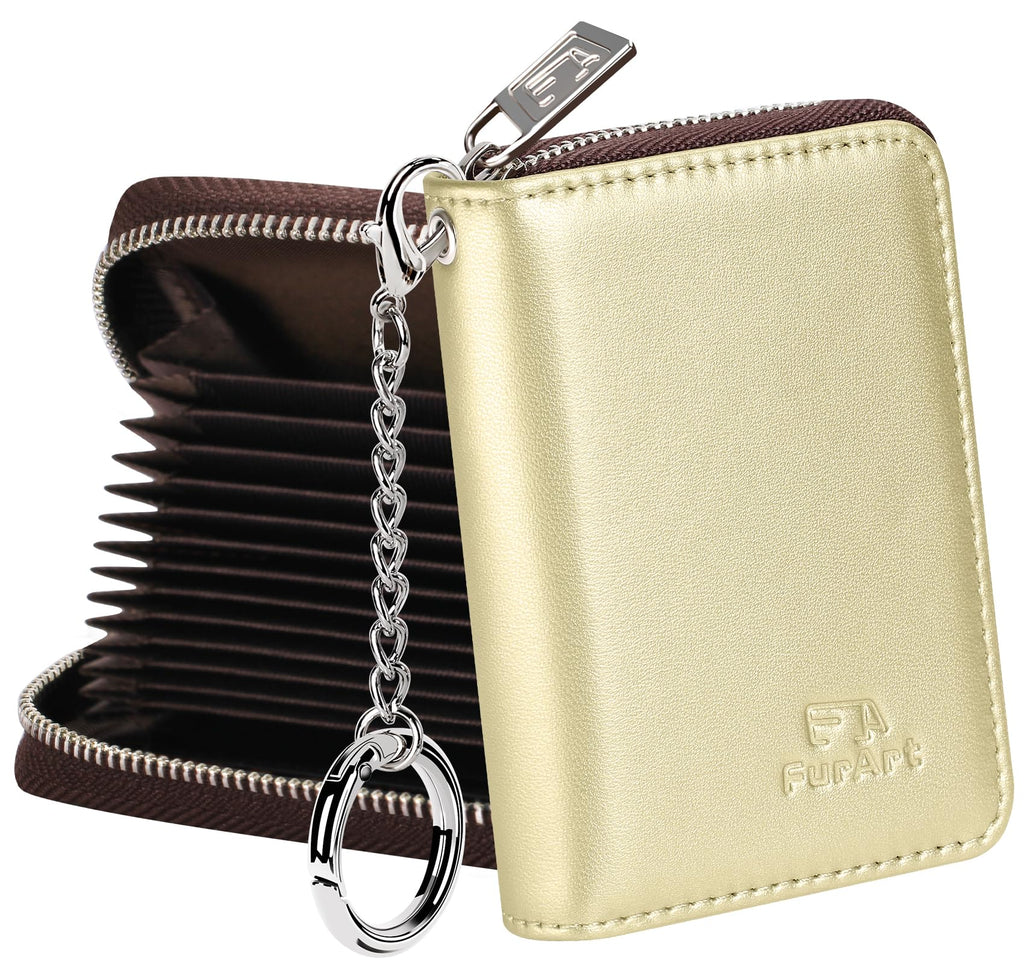 FurArt Zipper Wallet Women RFID Credit Card Holder keychain Wallet