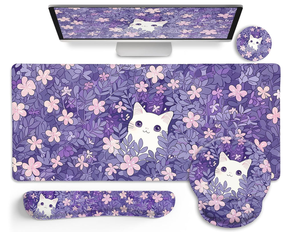 LIMKRIAN Goth Skull Mouse Pad Set Large Desk Mat for Desktop Decor