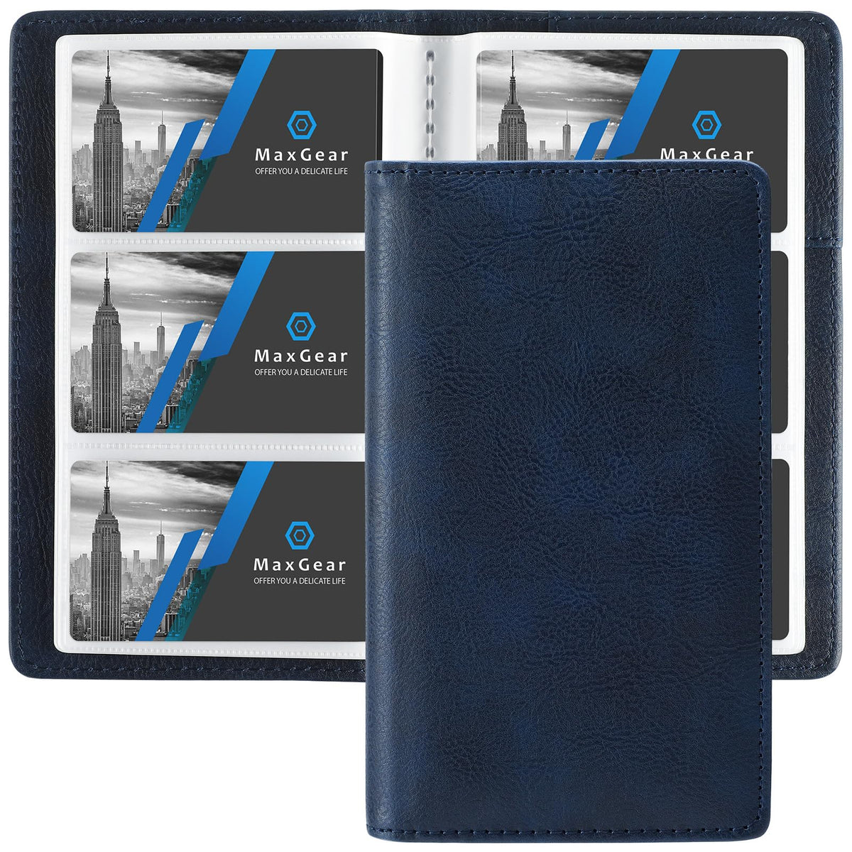 MaxGear Business Card Organizer Book, Holds 240 Cards, Black