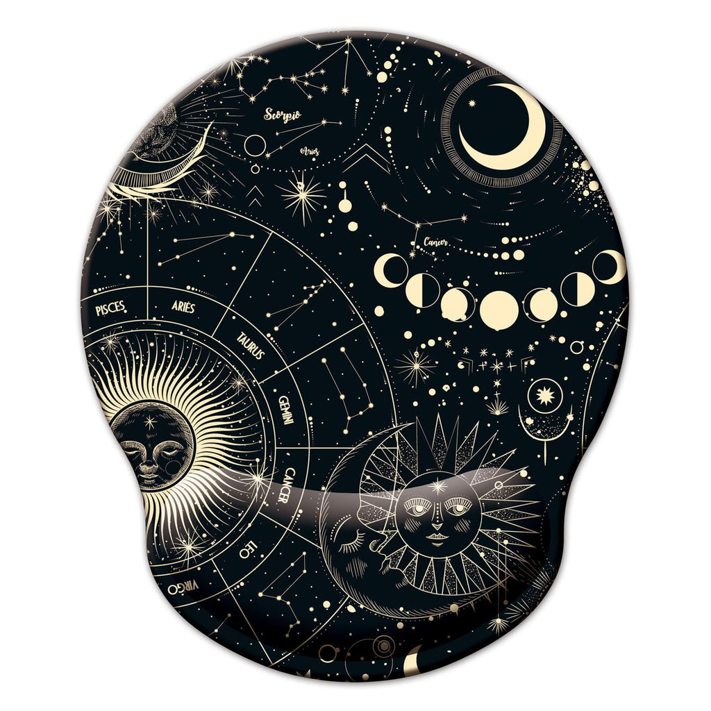 Mouse Pad with Wrist Support, Ergonomic Mouse Pad with Memory Foam Wrist Rest Cushion, Non-Slip Rubber Base Gaming Mice Pad for Home Office Computer Laptop, Flower Black