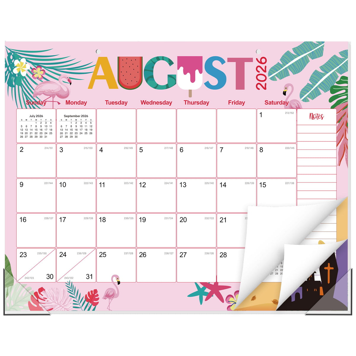 Guasslee Desk Calendar 2026-2027, 19-Month School Year Calendar, 2026 Jun. - 2027 Dec, 17"x11.5" Large Monthly Desk Planner with Corner Protectors, Ample Blocks ＆ Notes for Home Office