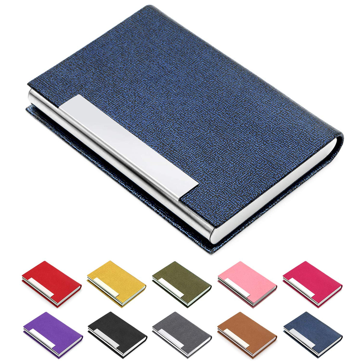 Padike Business Card Holder/ Case Professional PU Leather & Stainless Steel Multi Wallet Credit Card ID Case/Holder for Men & Women. (Black)