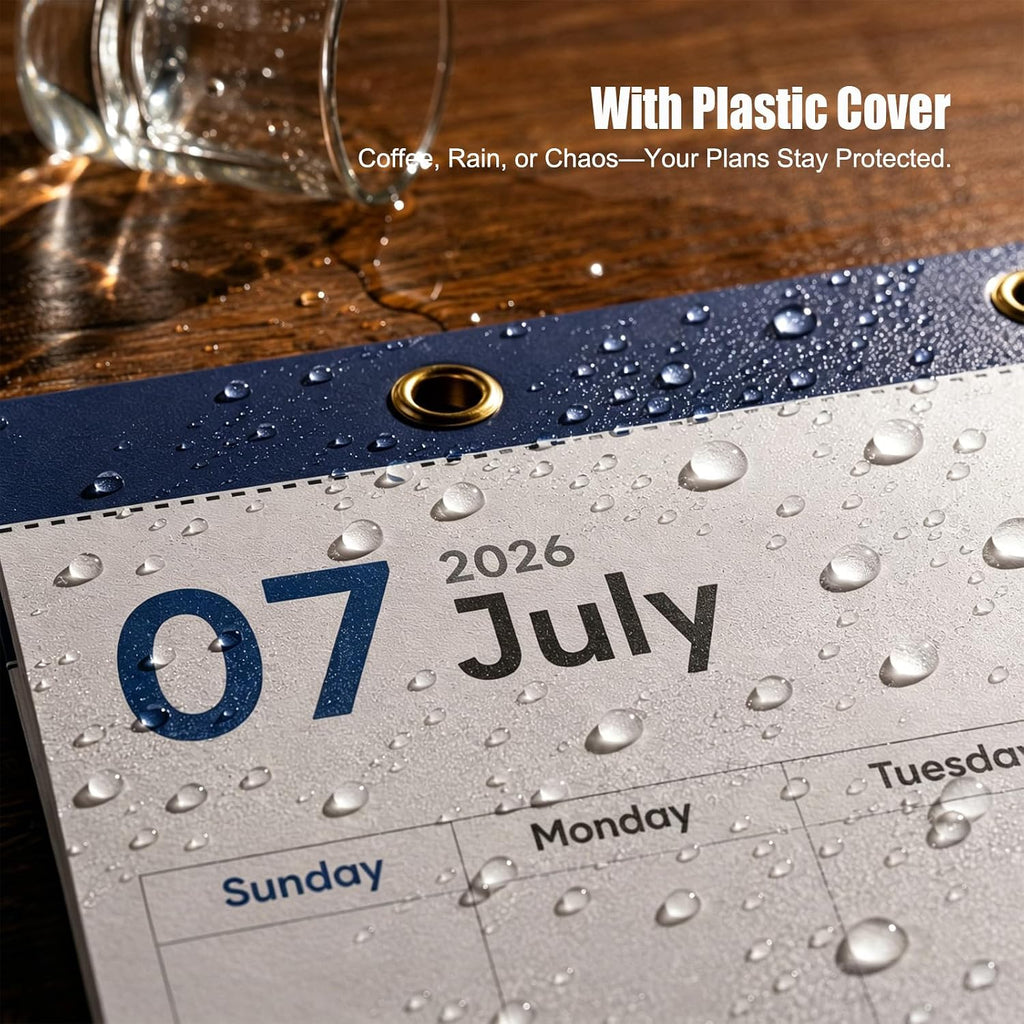 COMIX Desk Calendar 2026-2027, 17" x 12" Monthly Desktop Planner Pad with Frosted Cover, 18 Months July 2026 to December 2027, Thick 120 GSM Paper for Office School Home