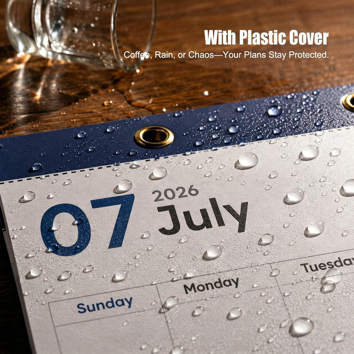 COMIX Desk Calendar 2026-2027, 17" x 12" Monthly Desktop Planner Pad with Frosted Cover, 18 Months July 2026 to December 2027, Thick 120 GSM Paper for Office School Home
