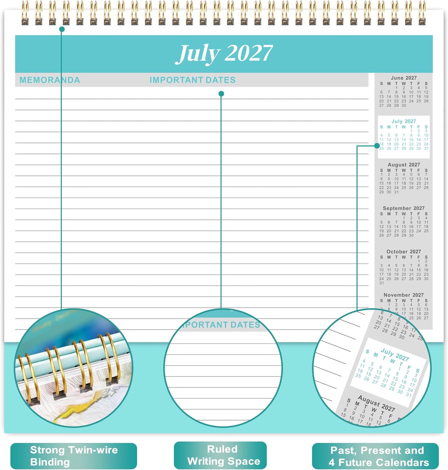 2027 Desk Calendar - Standing Flip Desktop Calendar 2027
