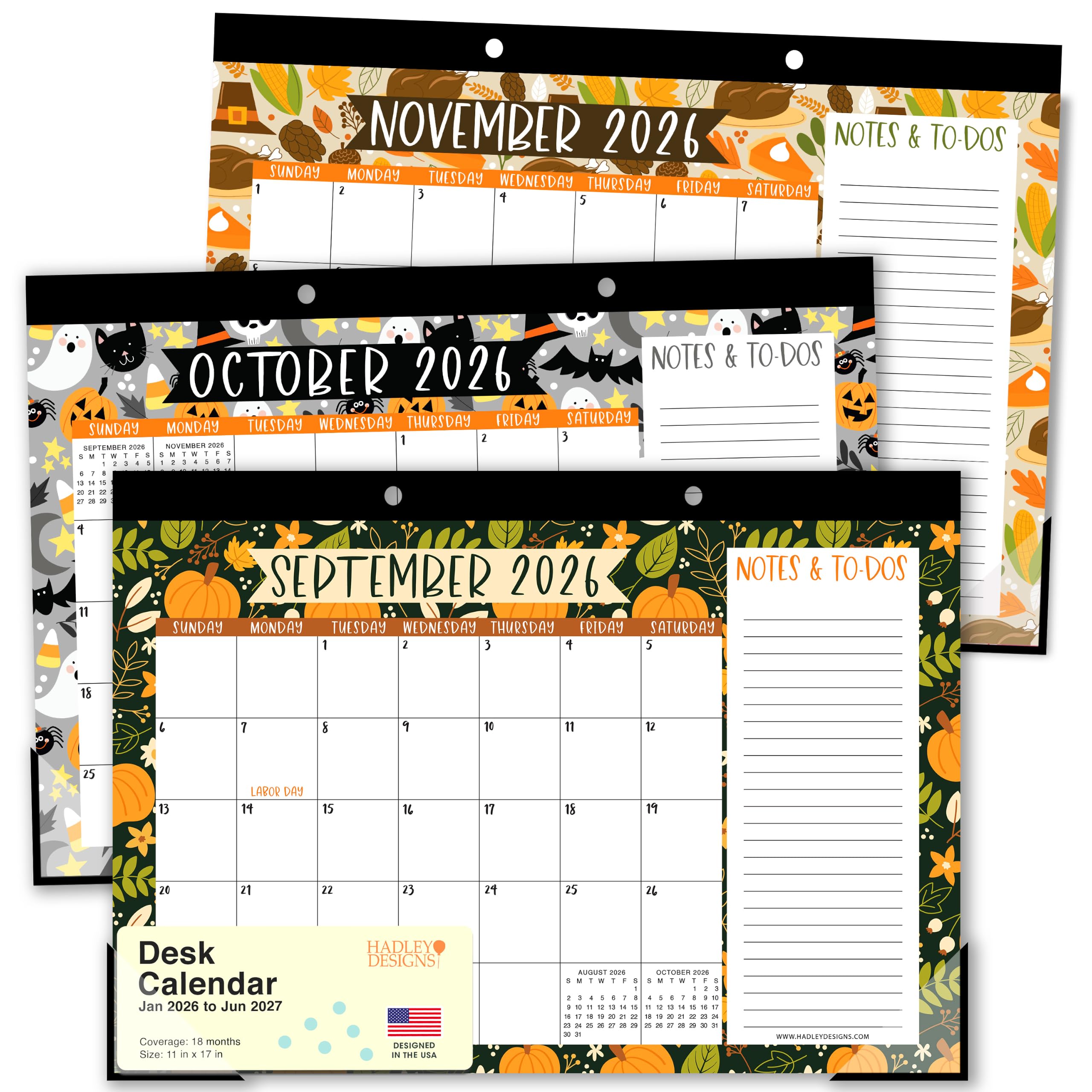 Large Teacher Desk Calendar 2026-2027 - Desktop Calendar 2026