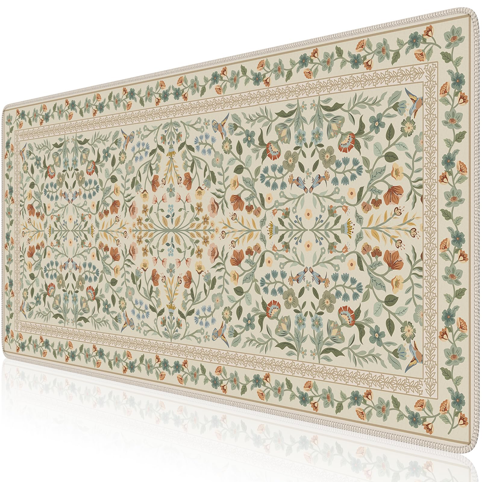 iCasso Desk Mat,Mouse Pad for Office Desk,35.4x15.7in,Pink Floral