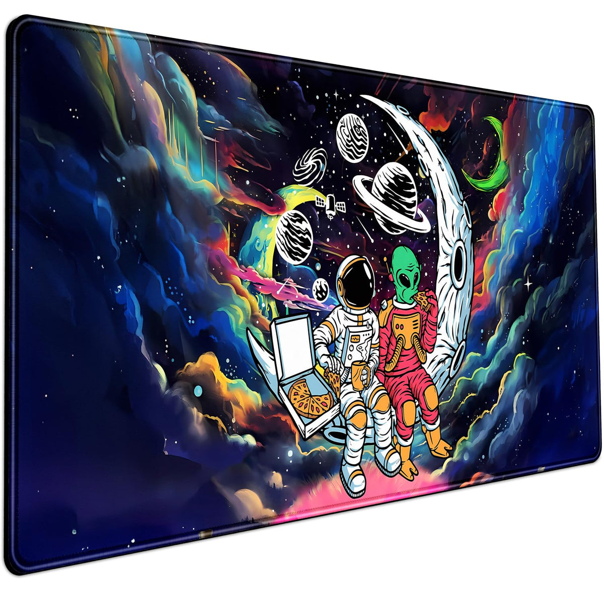 Cute Frog Mouse Pad Desk Pad Kawaii Green Decor Mat, Large Gaming Mouse Pad for Desk Computer Keyboard Laptop, Desk Decor Home Office Accessories for Girl (31.5x15.7 in) with Stitched Eges Pad