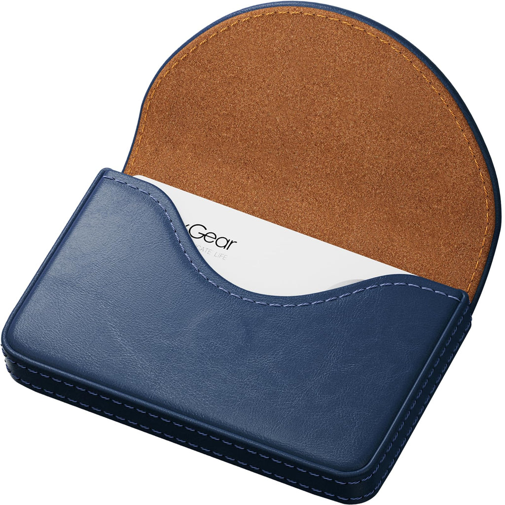 MaxGear Business Card Holder Case, PU Leather Business Card Case, Coffee