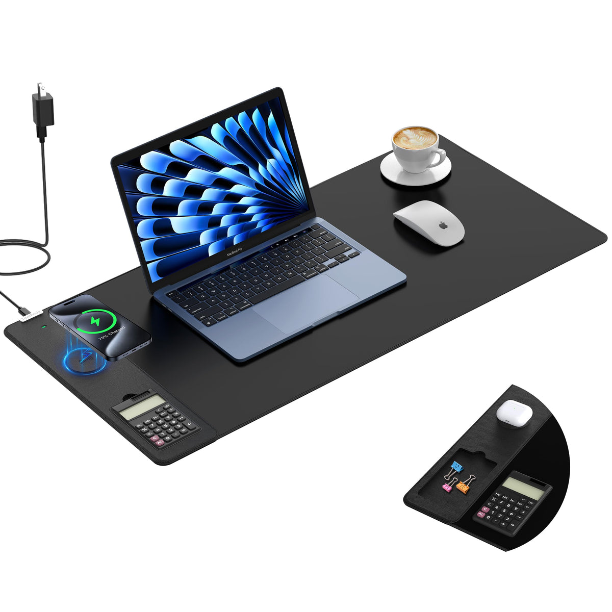 TopMade Wireless Charging Mouse Pad, 31.5"x15.75" XXL Large Desk Pad