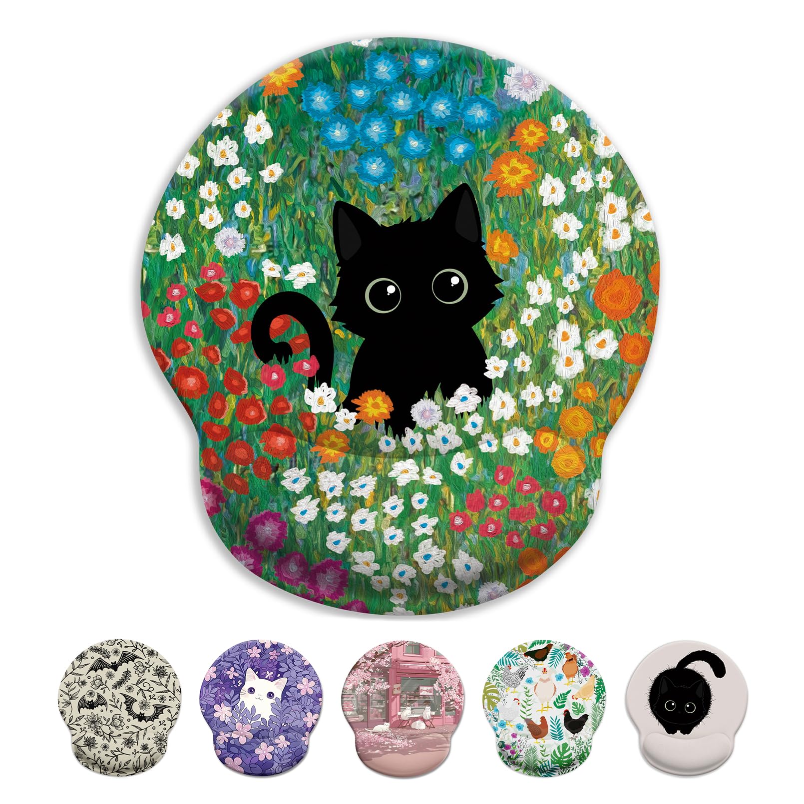 LIMKRIAN Funny Ergonomic Mouse Pad with Wrist Rest, Cat Desk Decor Gifts