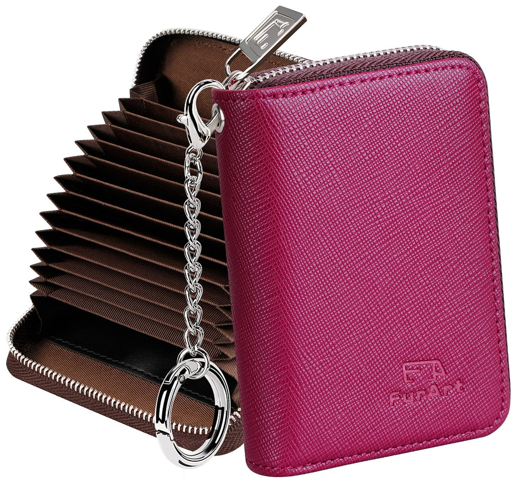 FurArt Zipper Wallet Women RFID Credit Card Holder keychain Wallet