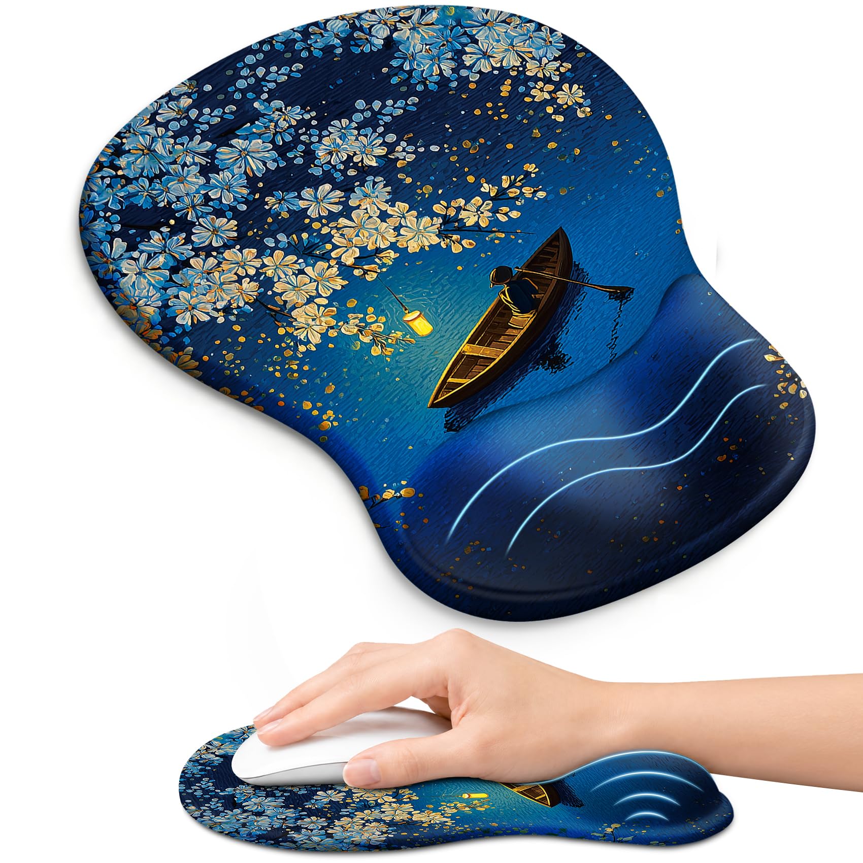 Ergonomic Mouse Pad with Wrist Rest, Gel Wrist Support, Black