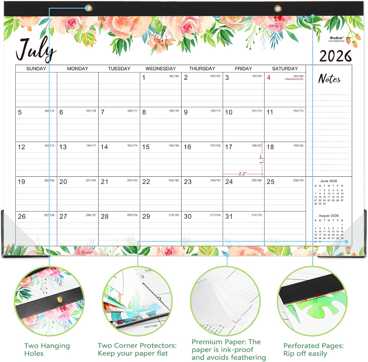 2026-2027 Desk Calendar - Jul 2026 - Dec 2027, 18 Months Large Monthly Desk Calendar, 17" x 12", Desk Pad, Large Ruled Blocks, to-do List & Notes, Best Desk/Wall Calendar for Planning or Organizing