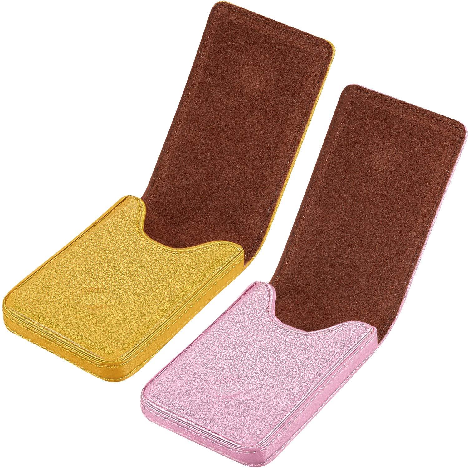 Outus 2 Pcs Business Card Holder Wallet PU,Black and Coffee,Classic