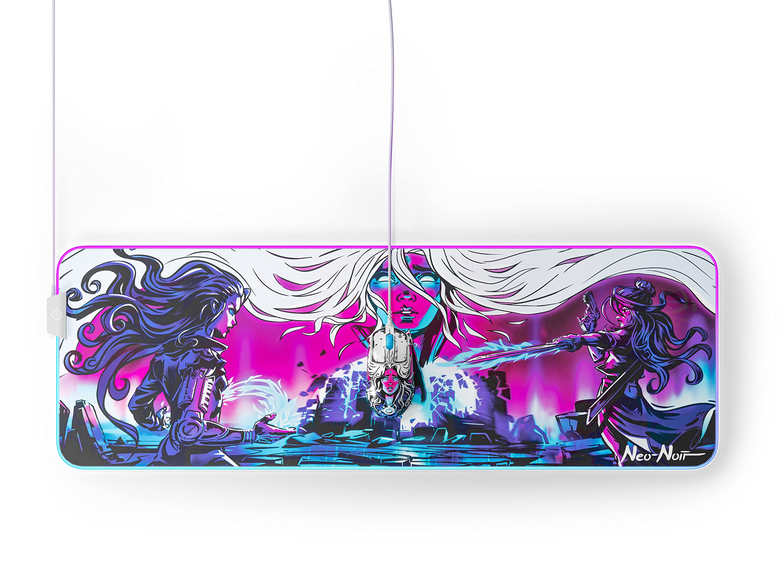 SteelSeries QcK Gaming Mouse Pad - XXL Cloth - Peak Tracking and Stability - Esports Mousepad - Never-Slip - Full Desk Coverage