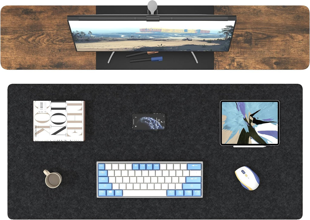 DAWNTREES Large Felt Desk Mat, 40''x16'' Full Keyboard and Mouse Pad
