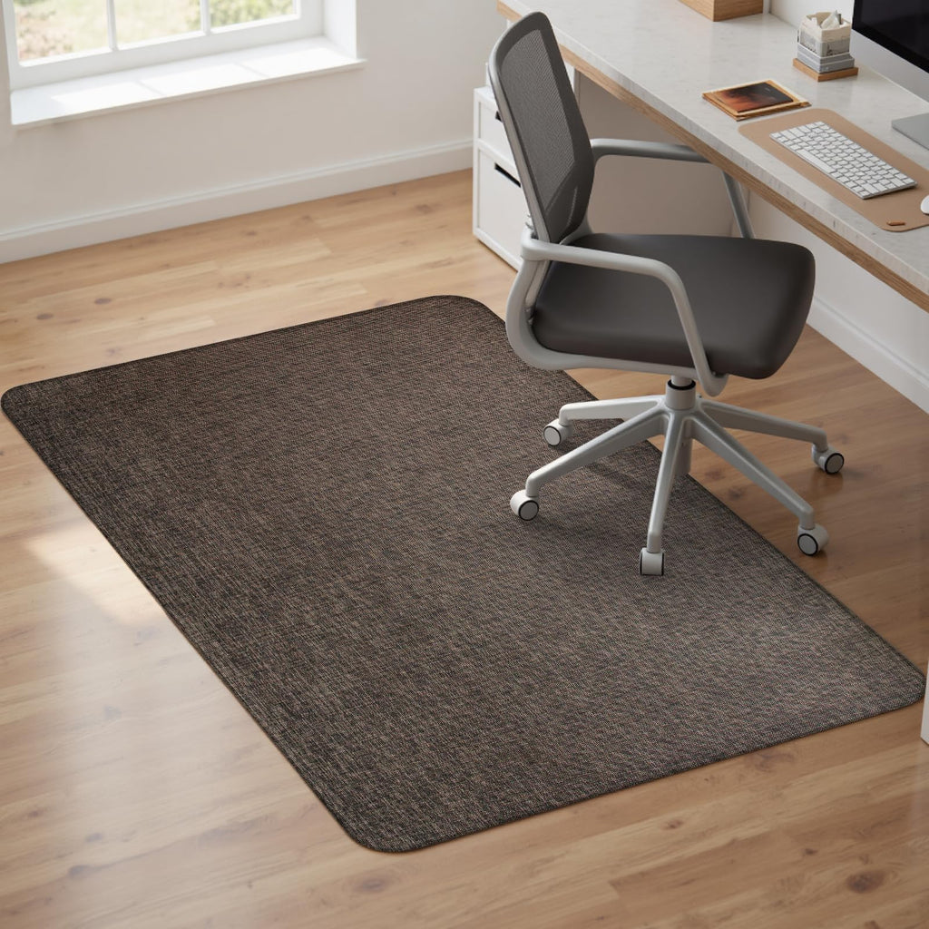 Sycoodeal Office Chair Mat for Hardwood Floor,Office Computer Gaming Chair Mat for Tile Floor,Large Floor Protector Rug,Anti-Slip,Easy to Clean,Pure Black(48"x36")