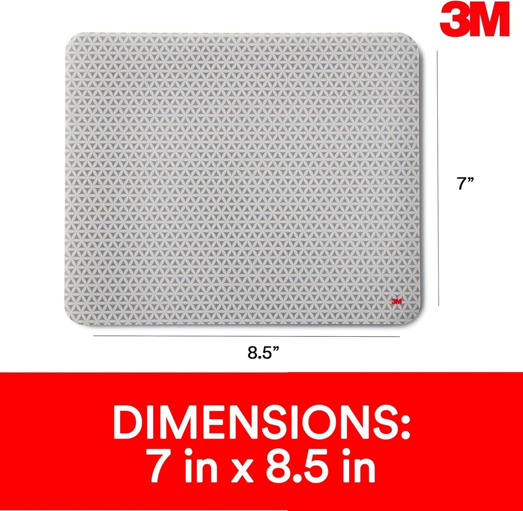 3M Precise Mouse Pad with Repositionable Adhesive Back, Enhances The Precision of Optical Mice at Fast Speeds and Extends The Battery Life of Wireless up to 50%*, 8.5" x 7", Bitmap (MP200PS), Polymer