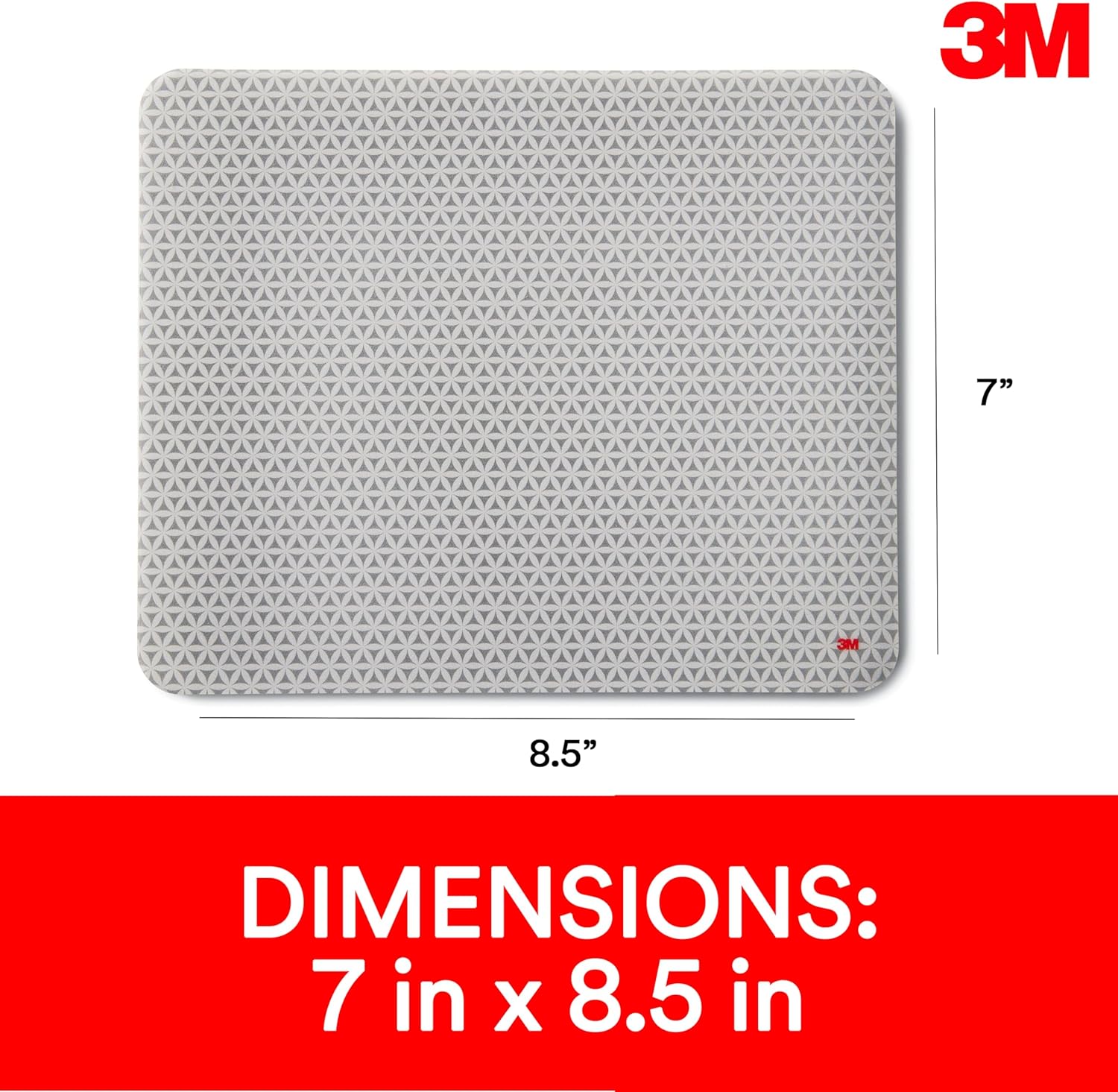 3M Precise Mouse Pad with Repositionable Adhesive Back, Enhances The Precision of Optical Mice at Fast Speeds and Extends The Battery Life of Wireless up to 50%*, 8.5" x 7", Bitmap (MP200PS), Polymer