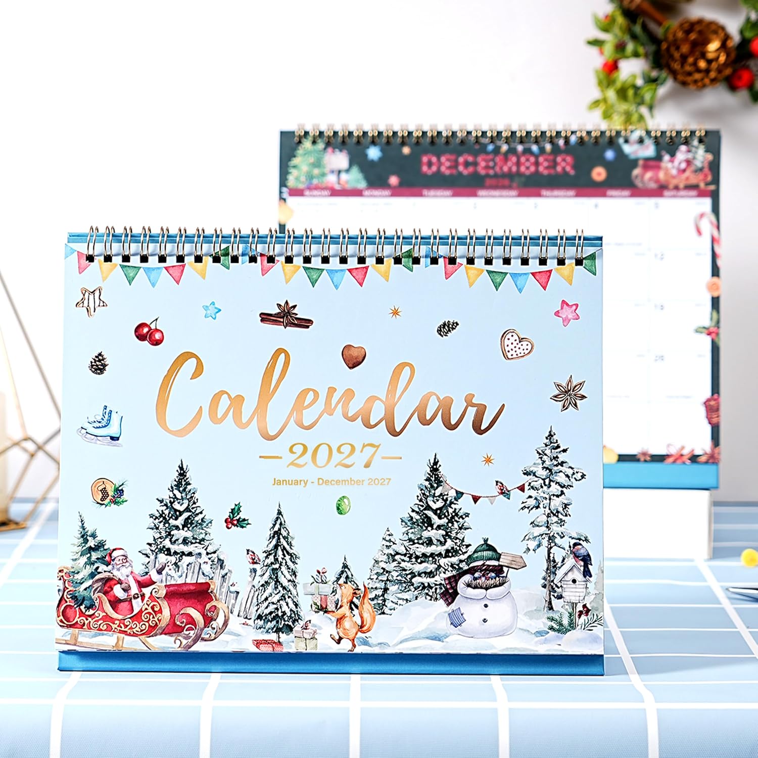 2027 Desk Calendar - Standing Flip Desk Calendar 2027, Jan 2027 - Dec 2027
