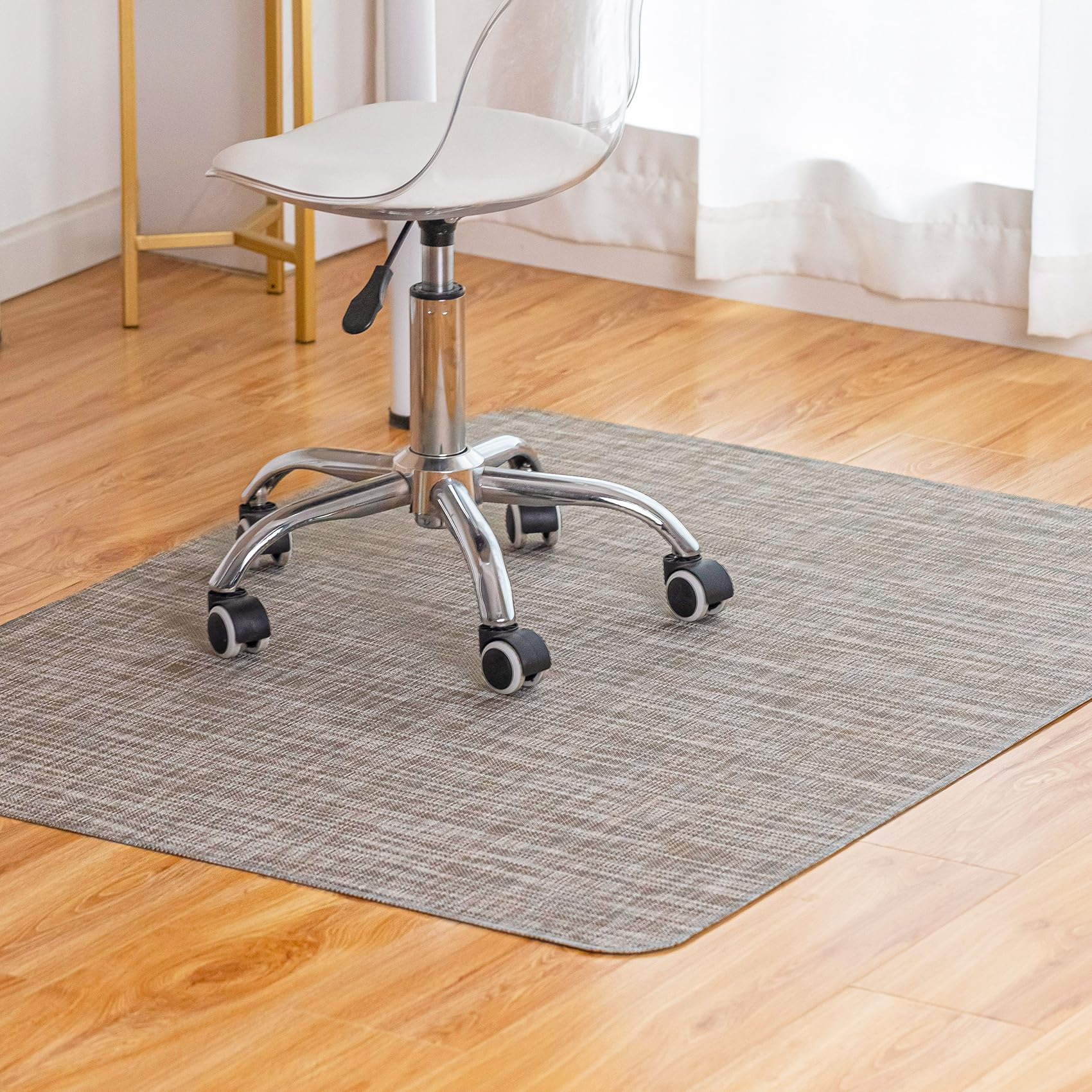 Baroyal Office Chair Mat for Hardwood Floor Under Desk Computer Rolling Chair Mat for Wood/Tile Floor Non-Slip Heavy Duty Desk Rug PVC Plastic Hard Floor Protector 36" x 48" (Espresso)