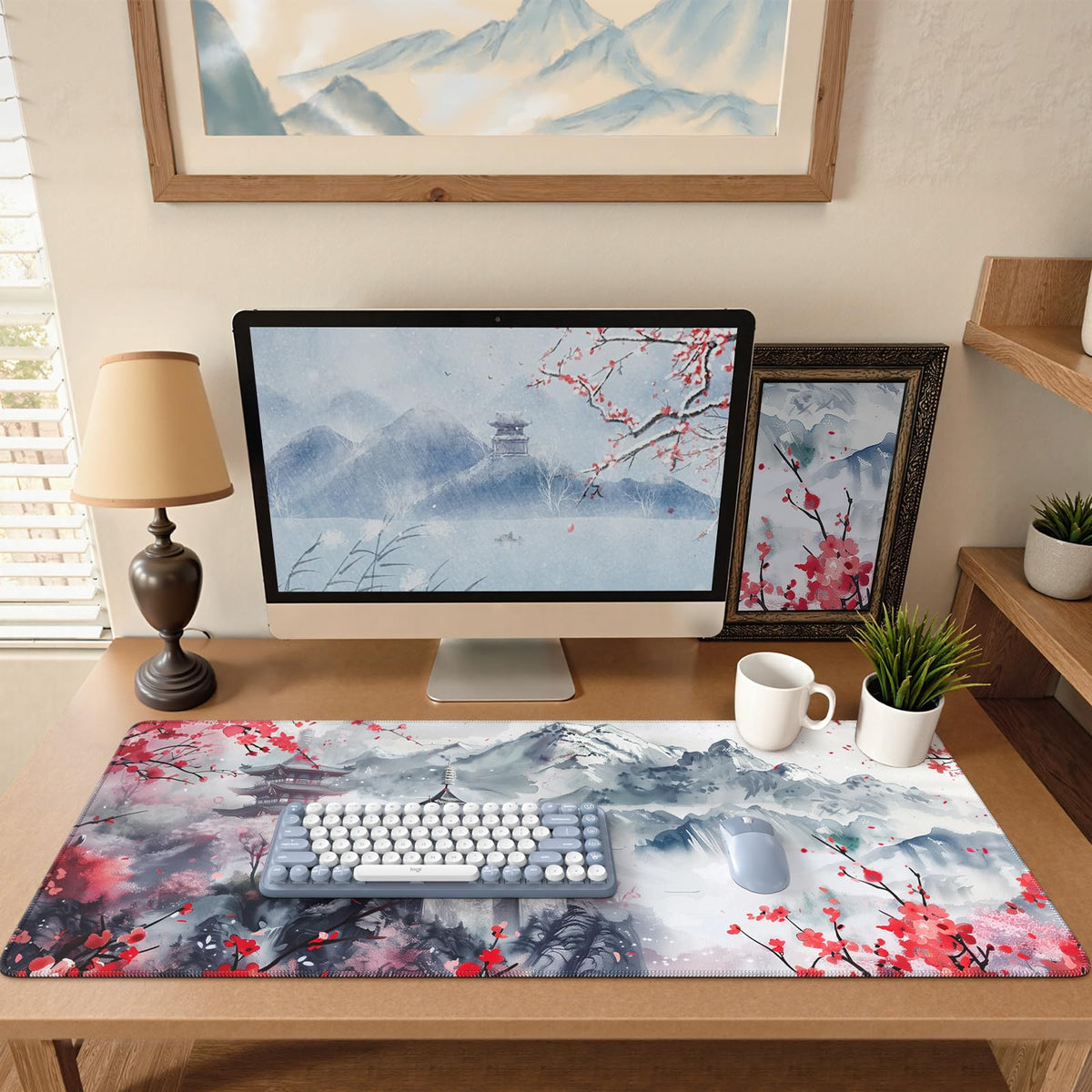 iCasso Desk Cover Mat, Office Mouse Pad,35.4x15.7in,Retro Black