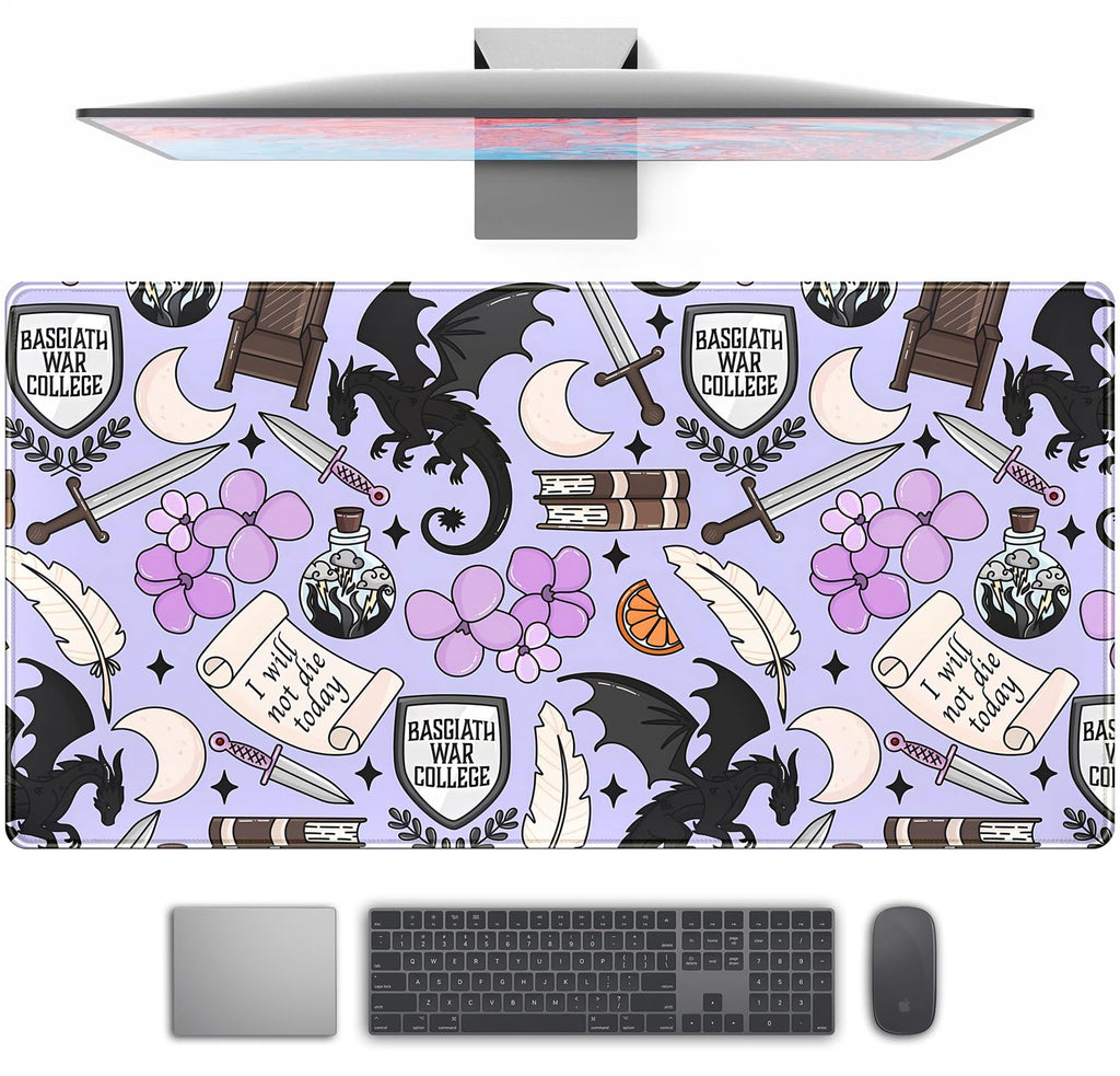 Desk Mat Forest Library Book Mouse Pad Big Desk Pad XXL Extended Gaming Large Mouse Pad for Desk Rubber Base Mousepad with Stitched Edges, Keyboard Mouse Mat for Work Game Office Home 31.5x15.7 in