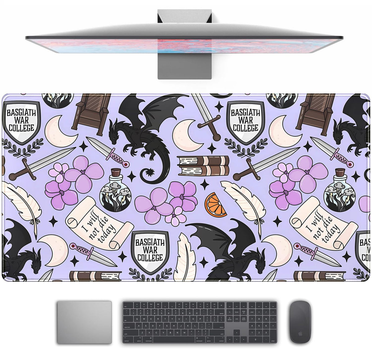 Desk Mat Forest Library Book Mouse Pad Big Desk Pad XXL Extended Gaming Large Mouse Pad for Desk Rubber Base Mousepad with Stitched Edges, Keyboard Mouse Mat for Work Game Office Home 31.5x15.7 in