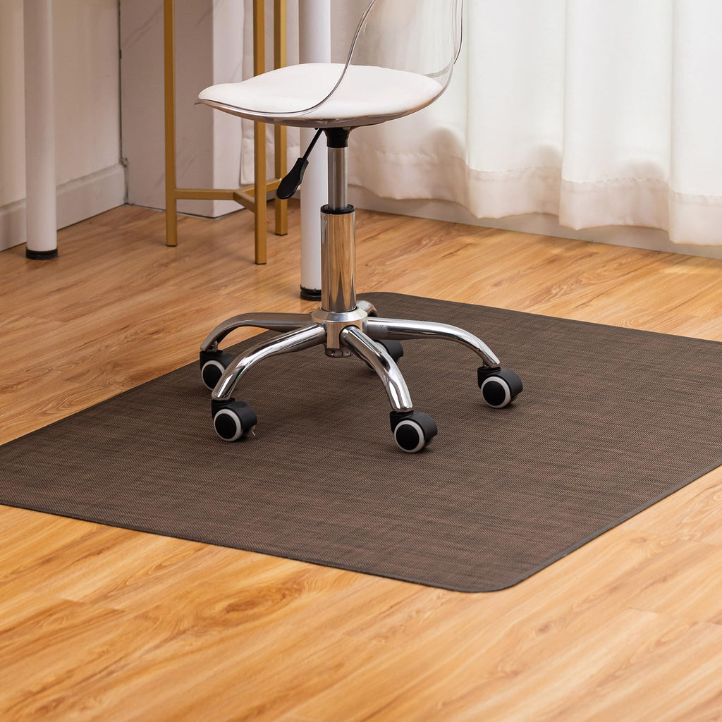 Baroyal Office Chair Mat for Hardwood Floor Under Desk Computer Rolling Chair Mat for Wood/Tile Floor Non-Slip Heavy Duty Desk Rug PVC Plastic Hard Floor Protector 36" x 48" (Espresso)