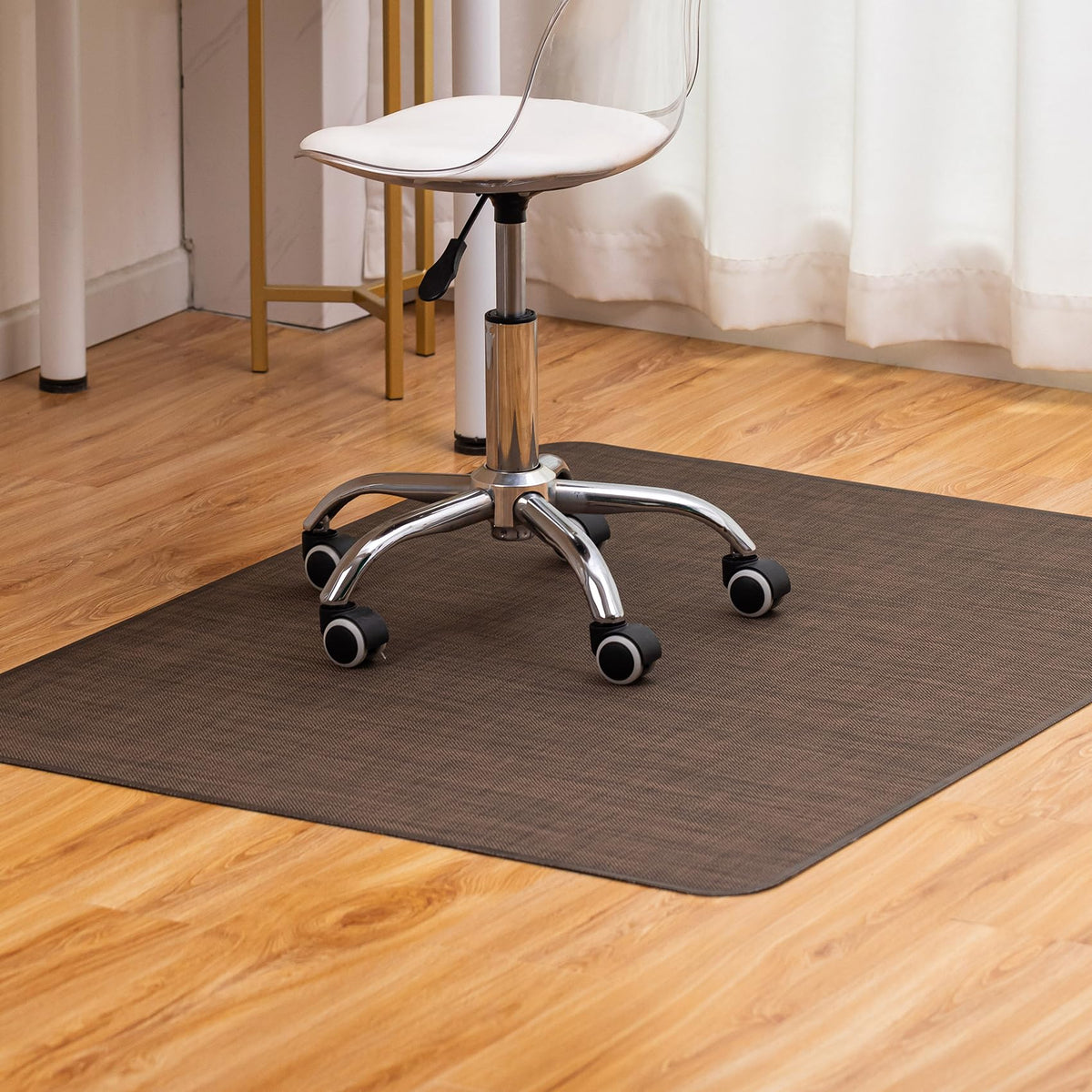 Baroyal Office Chair Mat for Hardwood Floor Under Desk Computer Rolling Chair Mat for Wood/Tile Floor Non-Slip Heavy Duty Desk Rug PVC Plastic Hard Floor Protector 36" x 48" (Espresso)