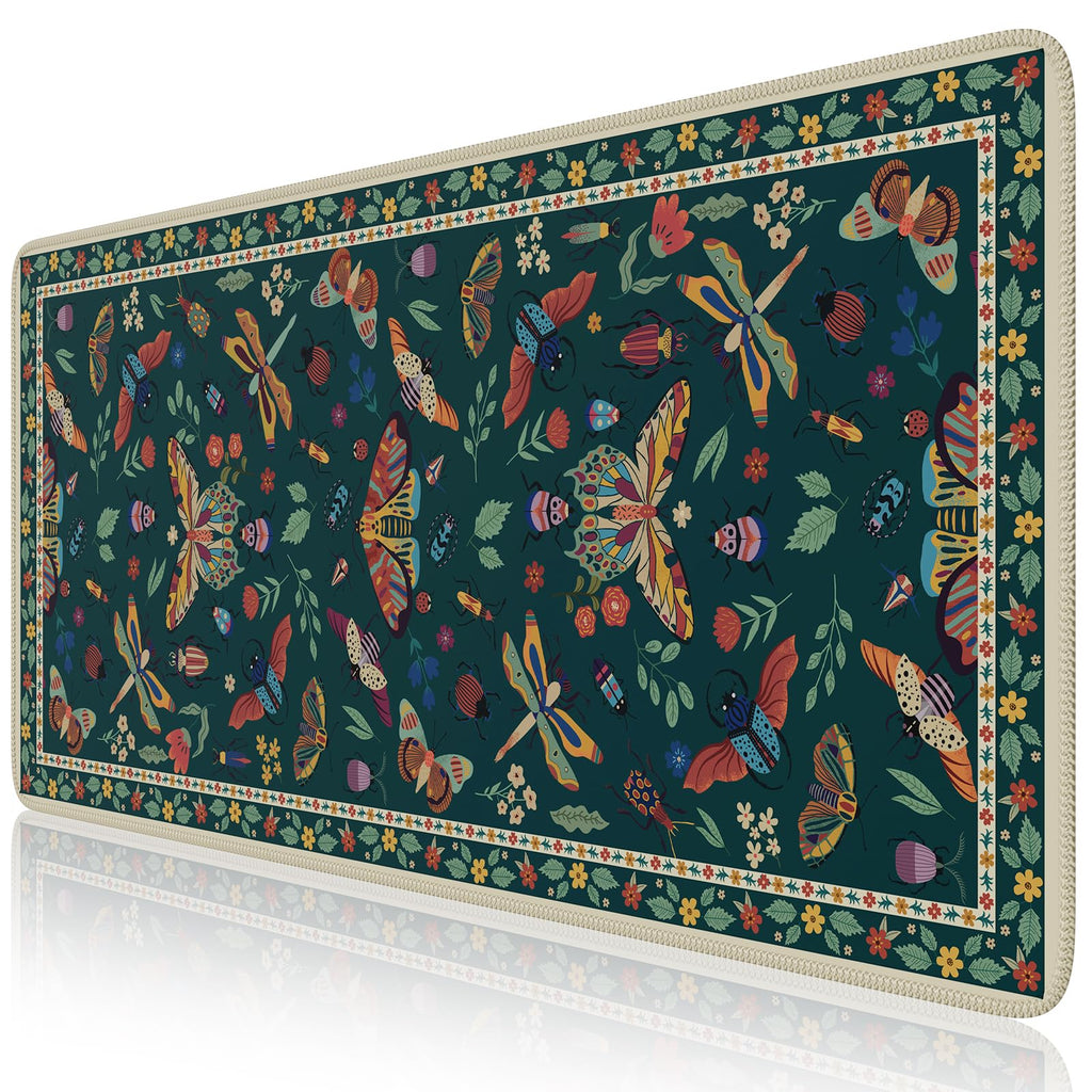 iCasso Desk Cover Mat, Office Mouse Pad,35.4x15.7in,Retro Black