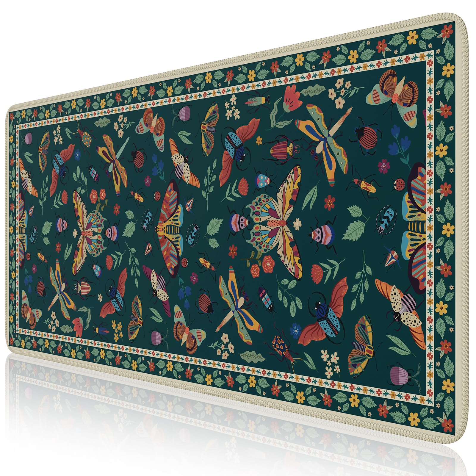 iCasso Desk Cover Mat, Office Mouse Pad,35.4x15.7in,Retro Black