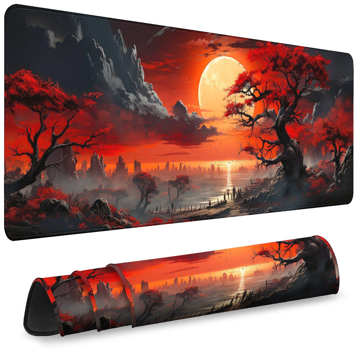Mouse Pad Gaming - Desk Mat for Keyboard and Mouse - Large Mouse Pads for Desk, Gaming Mousepad with Non-Slip Base, Desks Pad (31.5" X 11.8") for Game, Office and Home