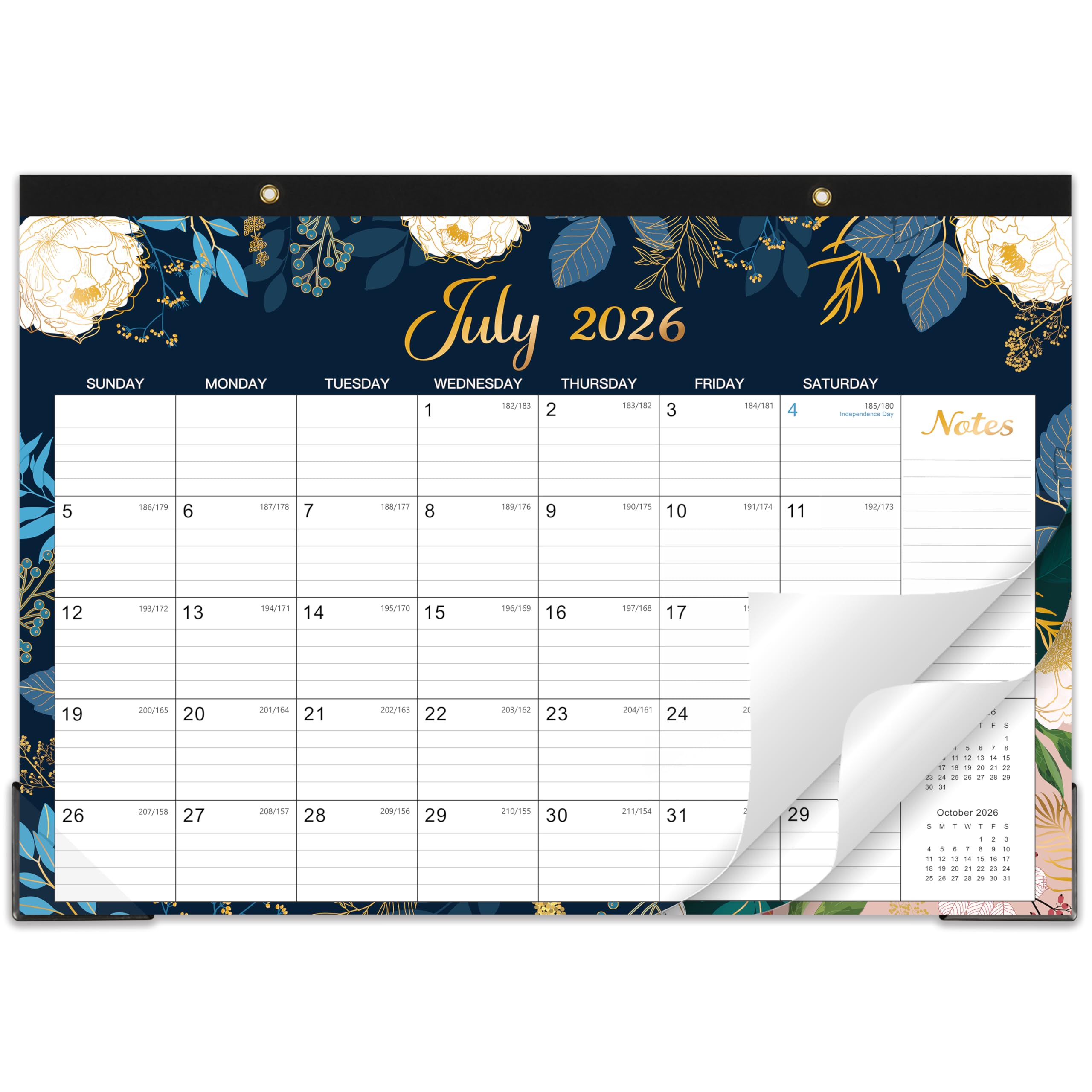 Desk Calendar 2026-2027 - Jul. 2026 - Dec. 2027, 18 Months Large Monthly Desk Calendar 2026-2027, 17" x 12", Desk Pad, Large Ruled Blocks, To-do List & Notes