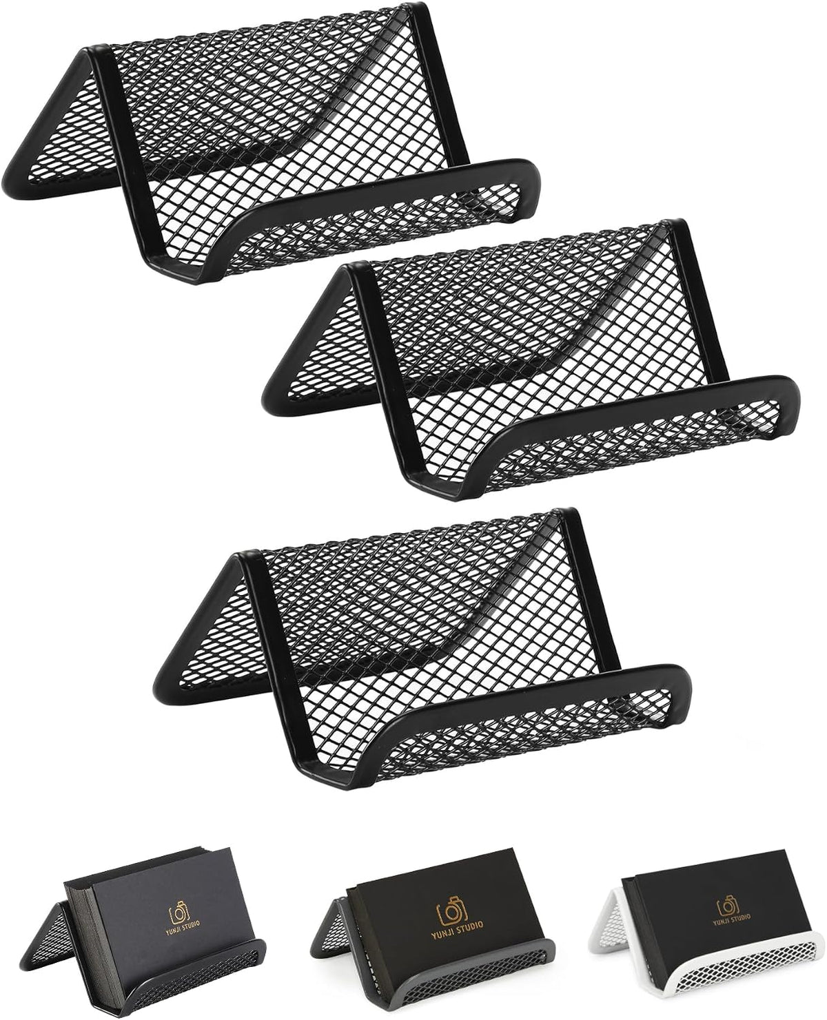Mr. Pen- Metal Mesh Business Card Holders, 3 Pack, Black