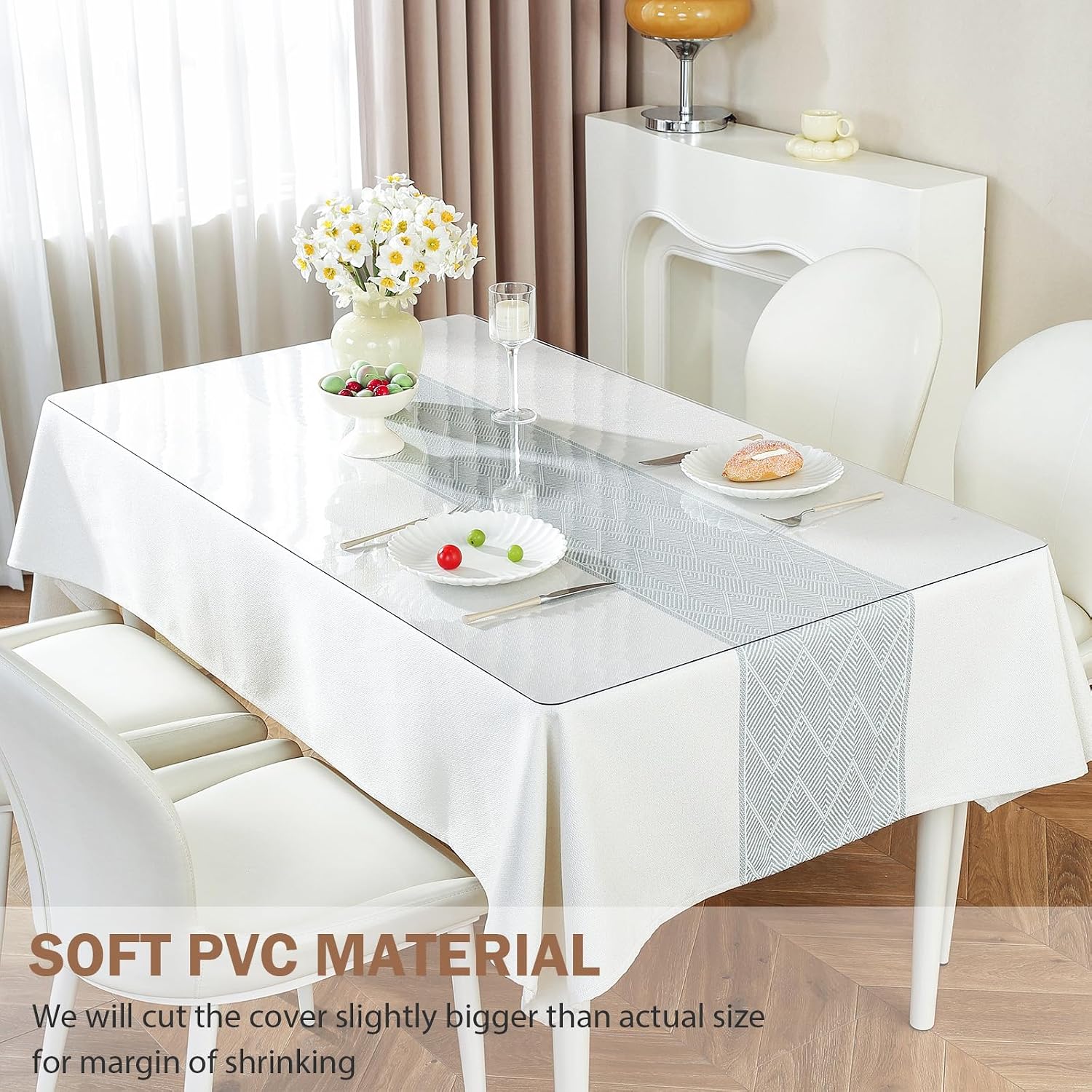 LovePads Clear Desk Mat 16x36 in, 1.5mm Thick Plastic Table Cover Protector