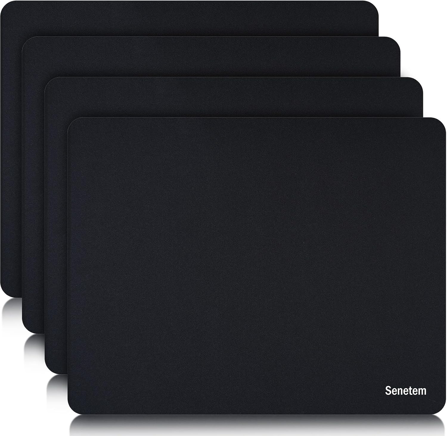 Senetem 4-Pack Mouse Pad, Smooth Gaming Mousepad, Non-Slip Black