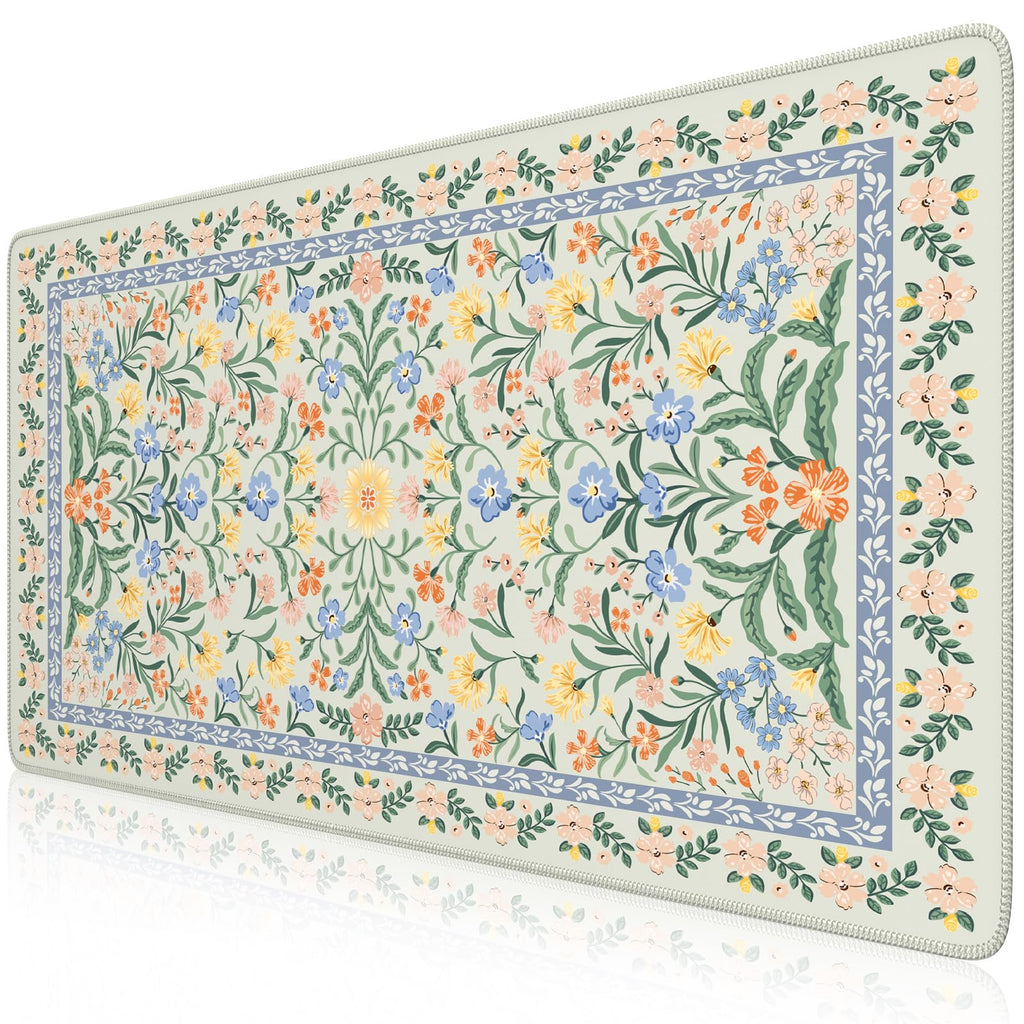 iCasso Desk Mat,Mouse Pad for Office Desk,35.4x15.7in,Pink Floral