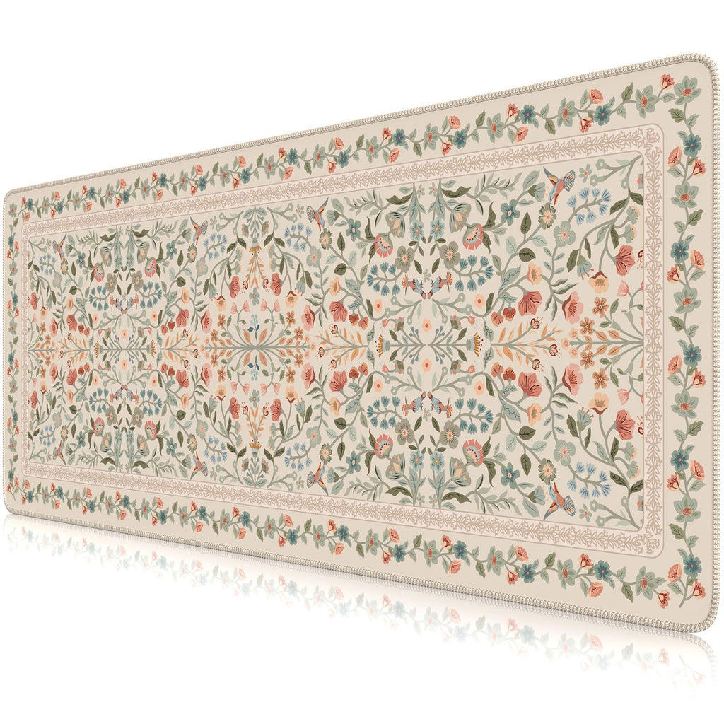 iCasso Desk Mat,Mouse Pad for Office Desk,35.4x15.7in,Pink Floral