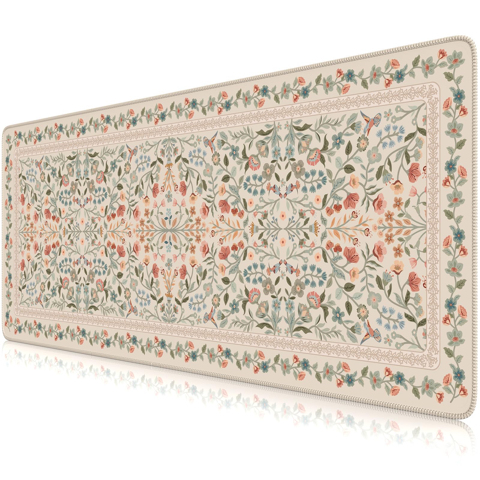 iCasso Desk Mat,Mouse Pad for Office Desk,35.4x15.7in,Pink Floral