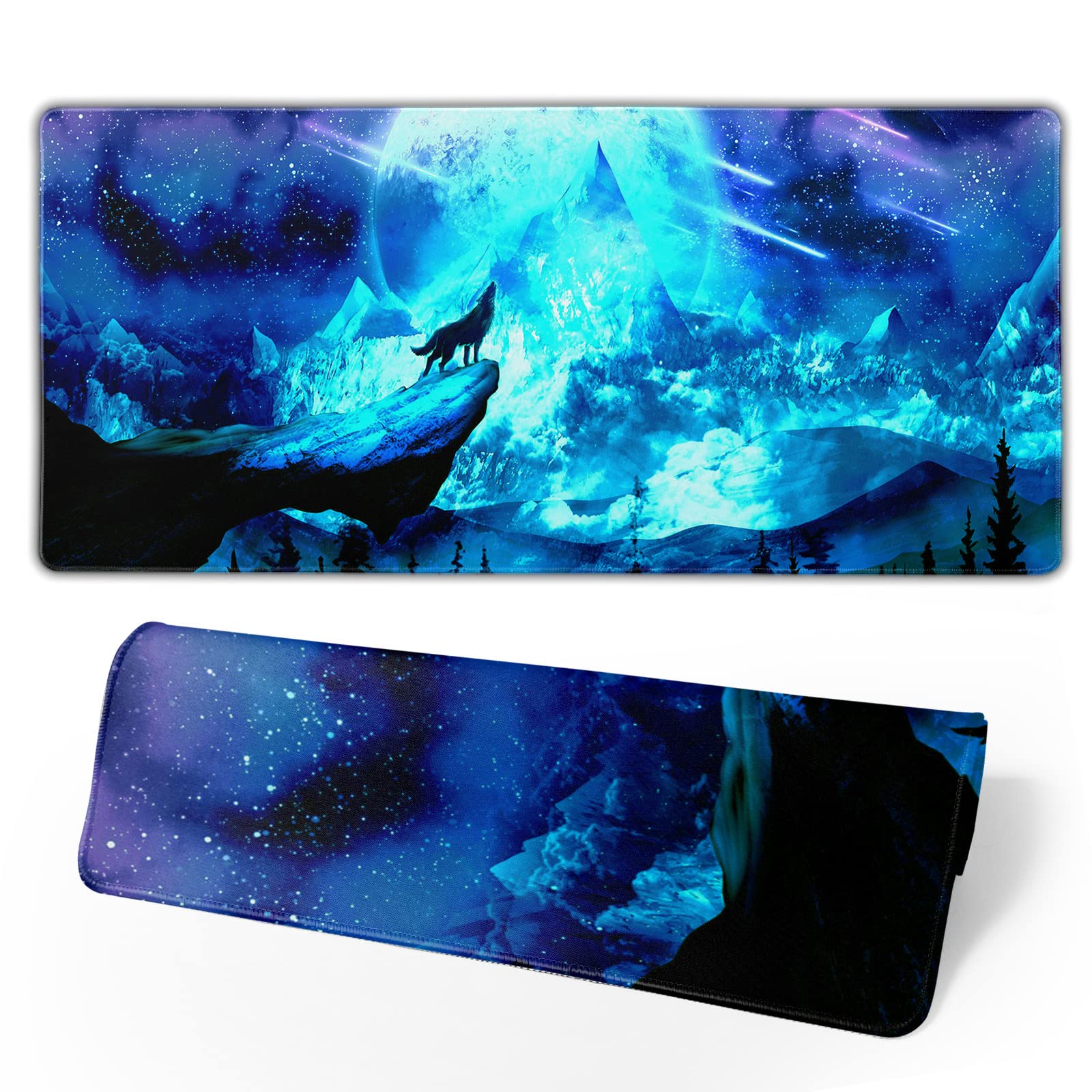 Japanese Mouse Pad, Large Japanese Desk Mat, XL Anime Gaming Keyboard Mat, Non-Slip Rubber Base, Big Extended Desk Protector for Home Office, 31.5”x11.8”