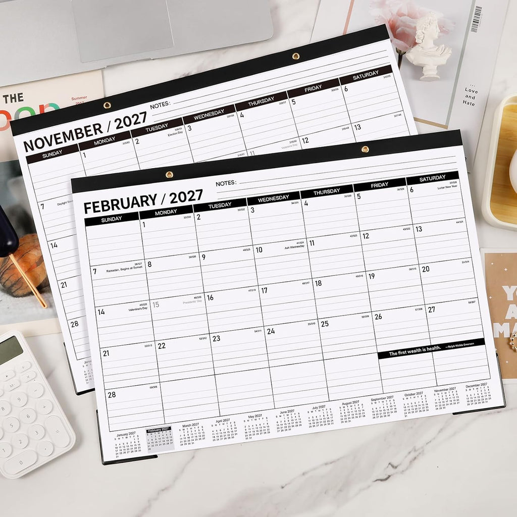 2027 Desk Calendar - JAN 2027 - DEC 2027, 12 Month Large Desk Calendar 2027